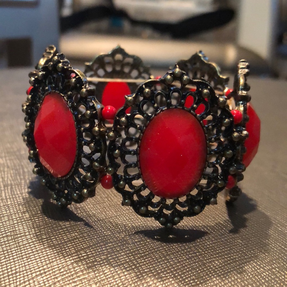 Red bracelet! Handmade.